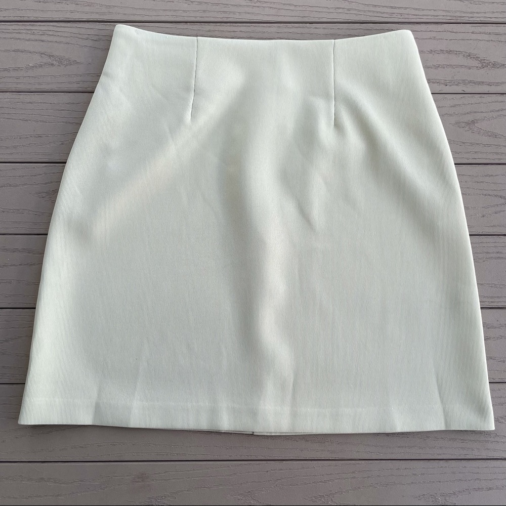 Vintage City Triangles A-Line Skirt Pistachio Green Zip Juniors 5